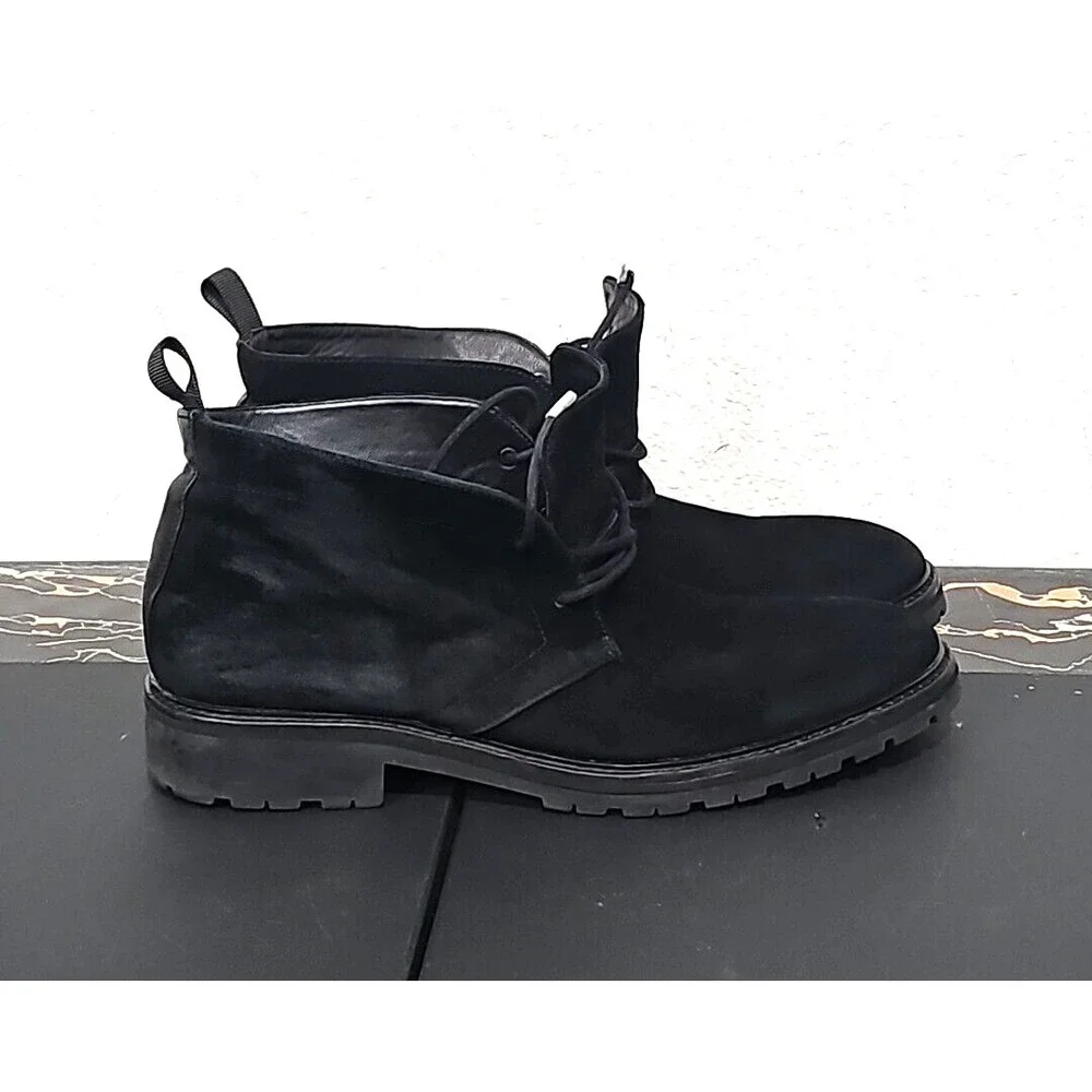 Mens Size 9 Black Calvin Klein Ultan Calf Suede Leather‎ Chukka Boots 34F0500